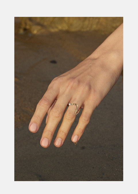 Solid Gold Unique Curved Wedding Band