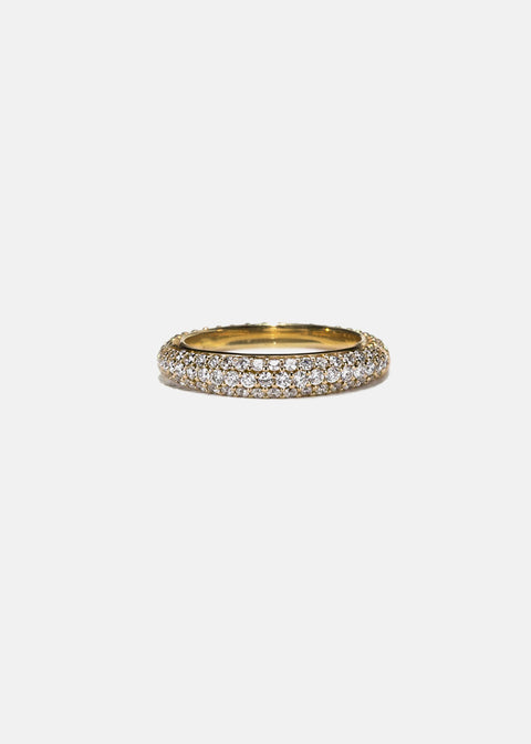 Round Lab Grown Diamond Three Side Pave Full Eternity Wedding Band