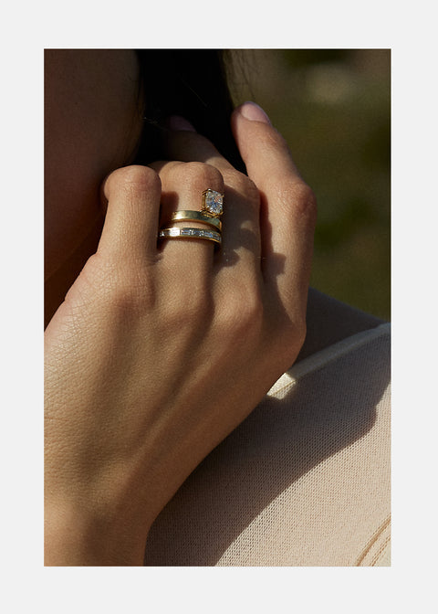 Baguette Cut East West Channel Pave Lab Grown Diamond Eternity Wedding Band