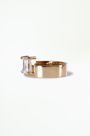 1.0ct Emerald Unique Solitaire F/VS1 Lab Grown Diamond Engagement Ring