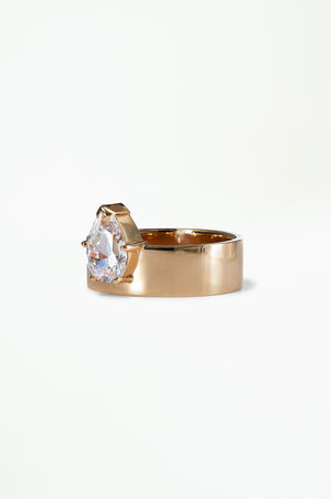 1.0ct Pear F/VS1 CVD Diamond Unique Solitaire Engagement Ring