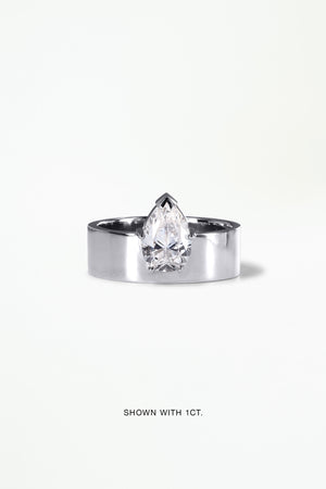 1.0ct Pear F/VS1 CVD Diamond Unique Solitaire Engagement Ring