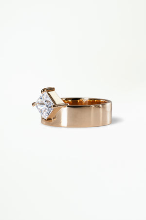 1.0ct Princess Unique Solitaire F/VS1 Lab Grown Diamond Engagement Ring