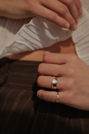 1.0ct Emerald East West F/VS1 CVD Diamond Classic Solitaire Engagement Ring