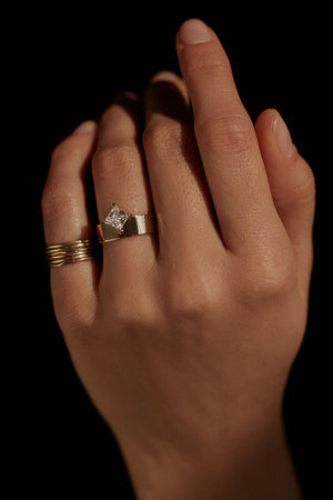 1.0ct Princess Unique Solitaire F/VS1 Lab Grown Diamond Engagement Ring