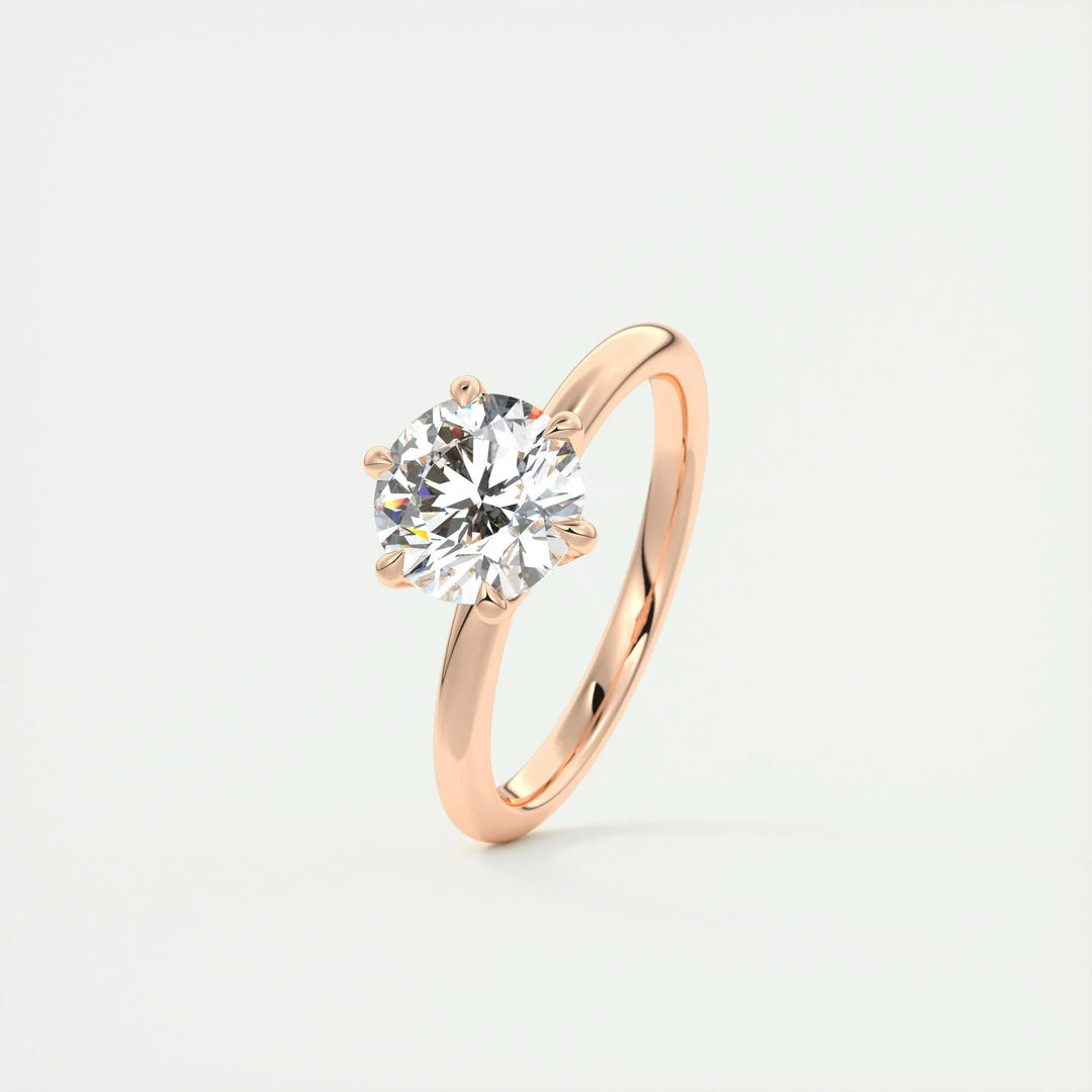 1.5ct Round F- VS1 Diamond Solitaire Lab Grown Engagement Ring