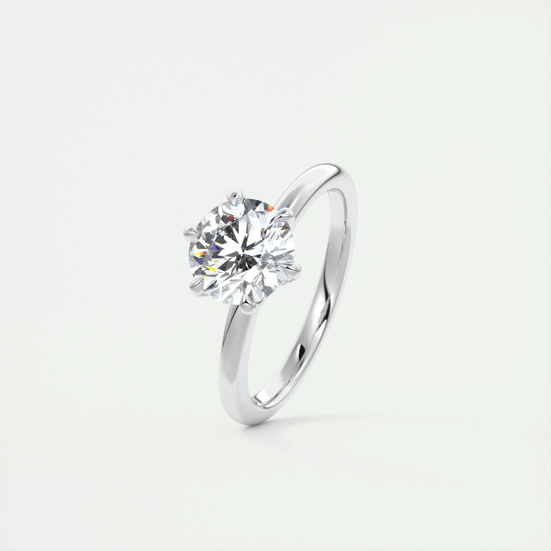 1.5ct Round F- VS1 Diamond Solitaire Lab Grown Engagement Ring