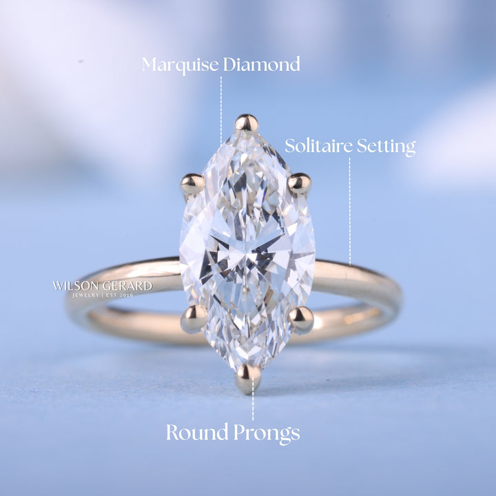 1.50CT Marquise E/VS1 Lab Grown Diamond Solitaire Engagement Ring