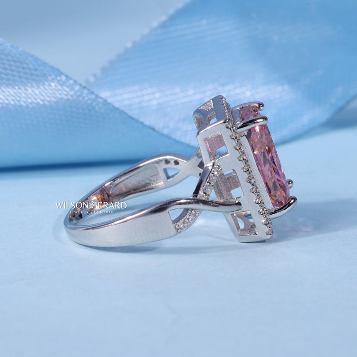 2.50CT Ice Crush Radiant Cut E/VS1 Lab Grown Diamond Halo Split Shank Engagement Ring