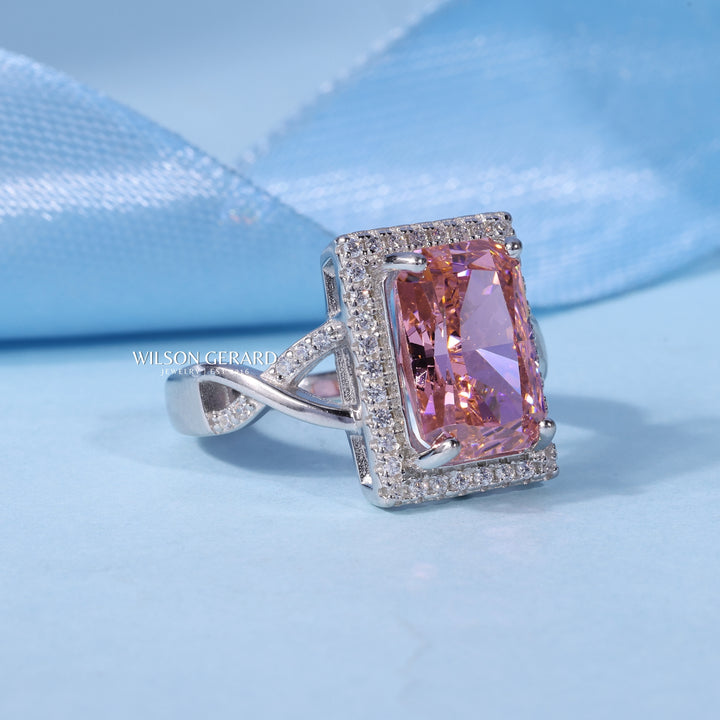 2.50CT Ice Crush Radiant Cut E/VS1 Lab Grown Diamond Halo Split Shank Engagement Ring