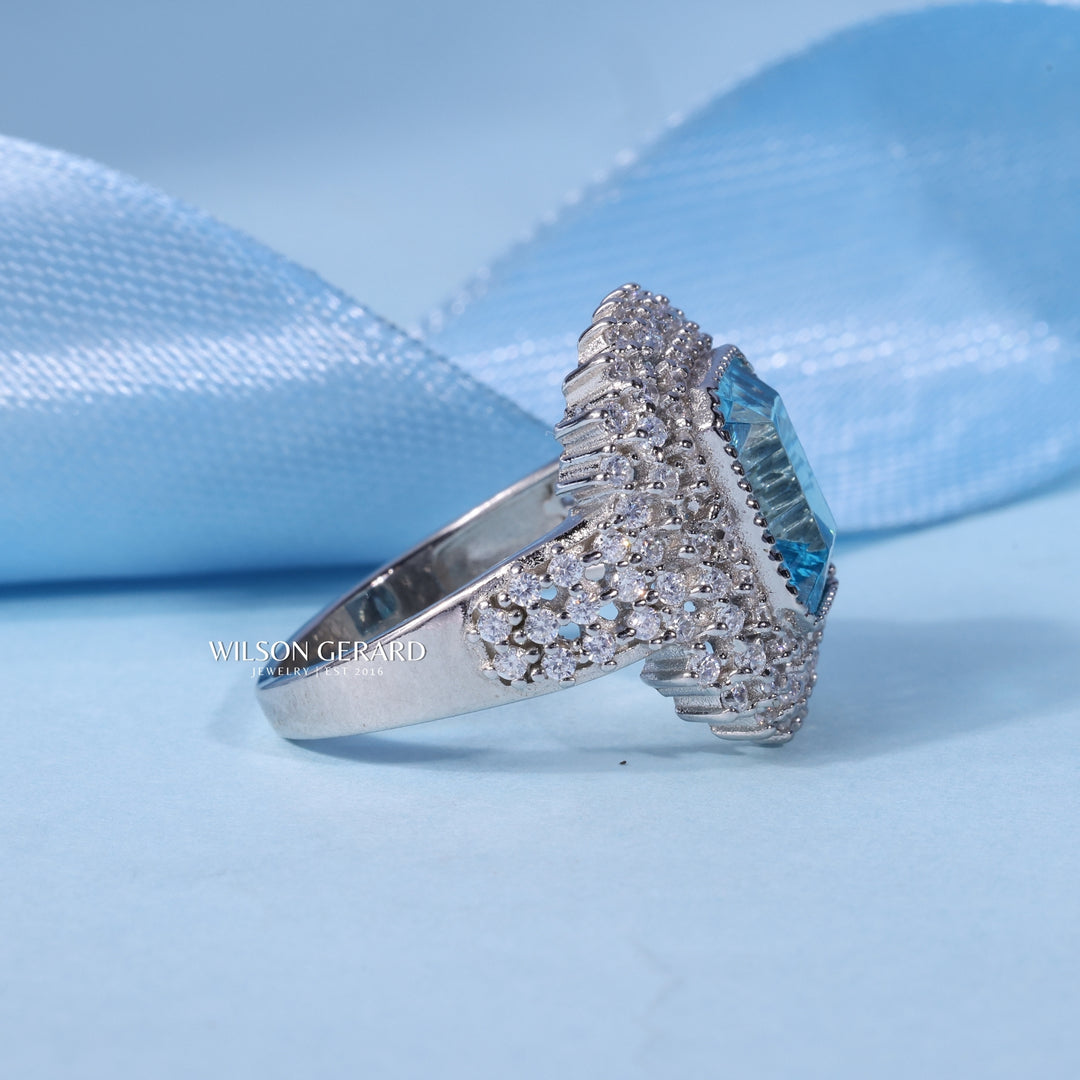 2.0CT Ice Crush Radiant E/VS1 Lab Grown Diamond Halo Cluster Engagement Ring