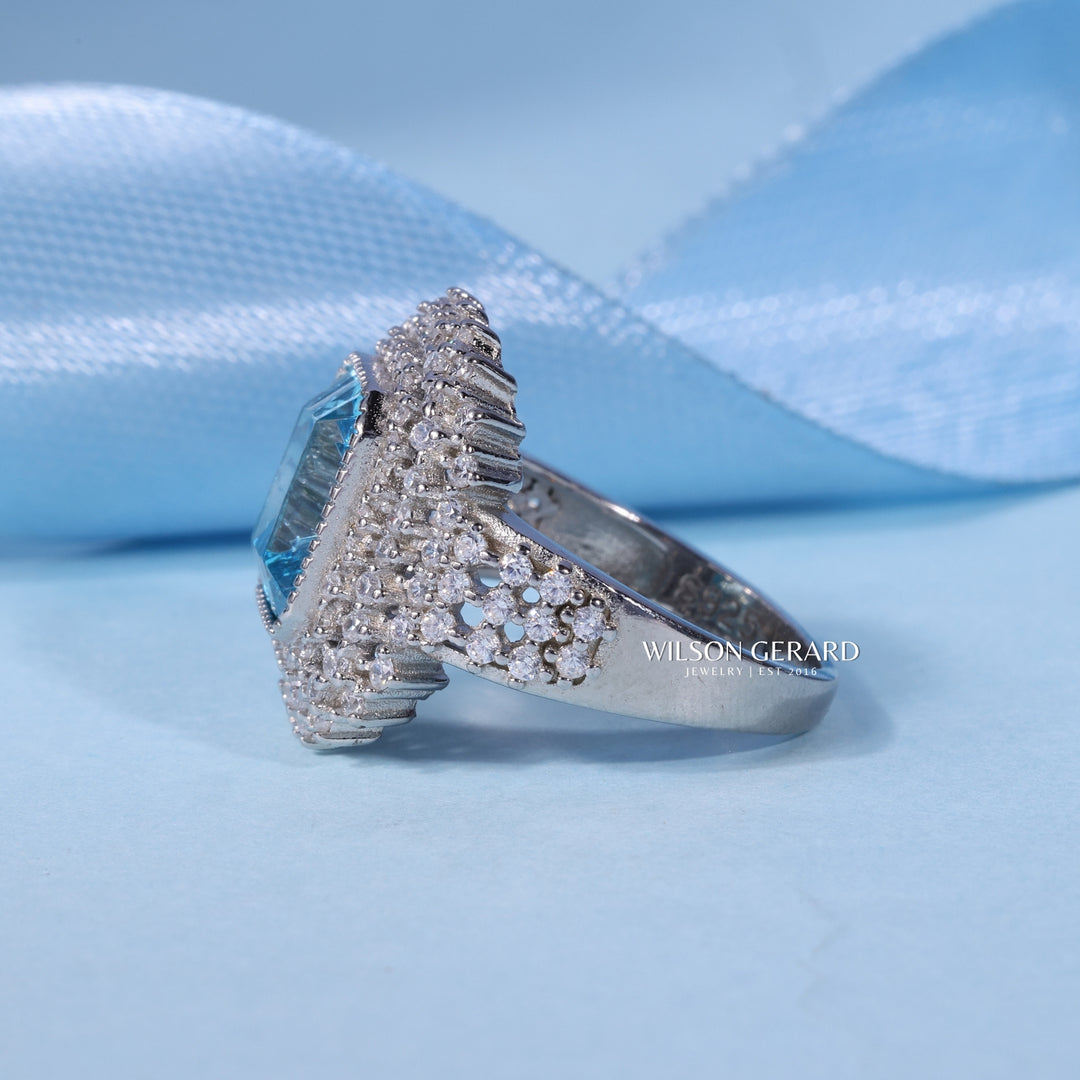 2.0CT Ice Crush Radiant E/VS1 Lab Grown Diamond Halo Cluster Engagement Ring