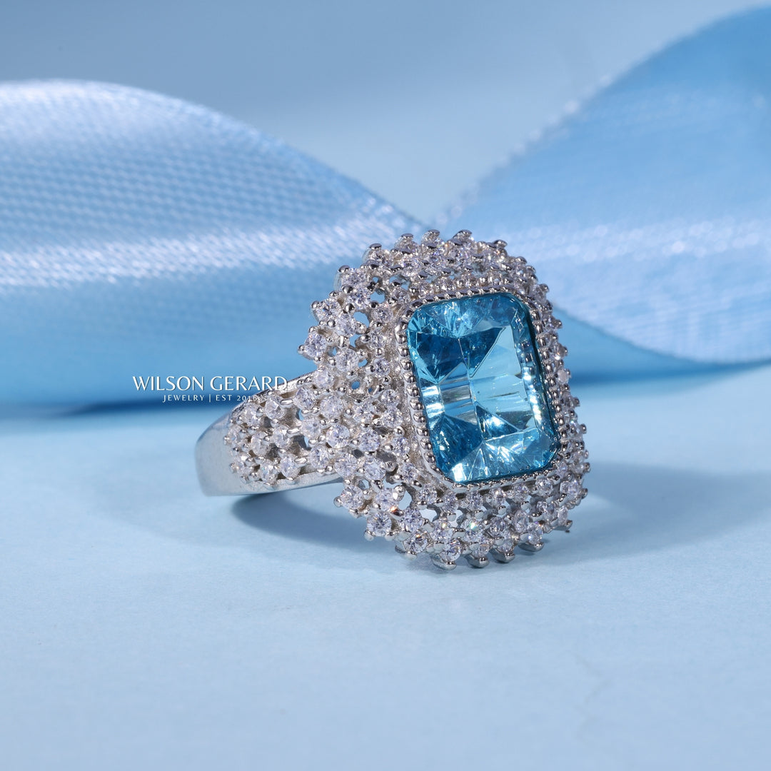 2.0CT Ice Crush Radiant E/VS1 Lab Grown Diamond Halo Cluster Engagement Ring