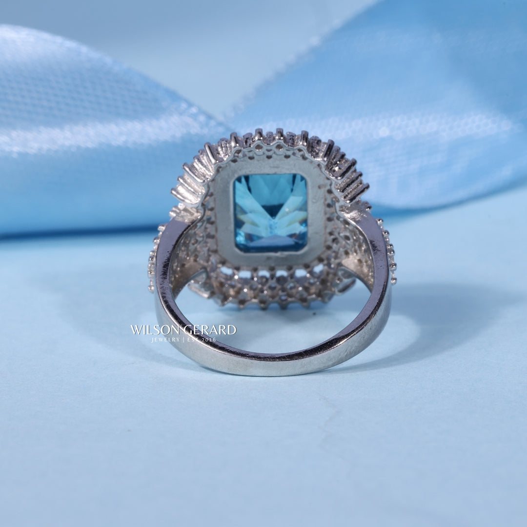 2.0CT Ice Crush Radiant E/VS1 Lab Grown Diamond Halo Cluster Engagement Ring