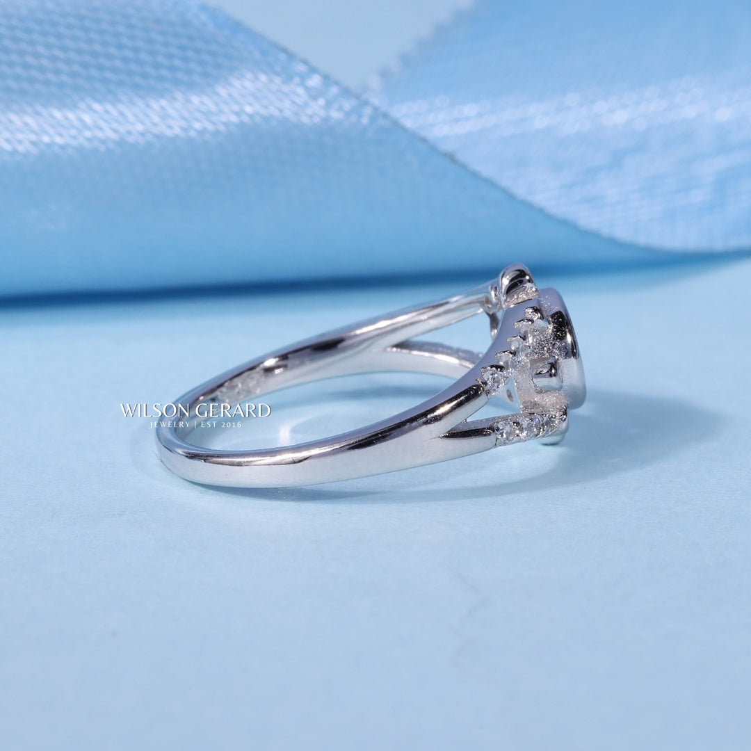 0.70CT Bezel Set Round Cut E/VS2 Lab Grown Diamond Split Shank Engagement Ring