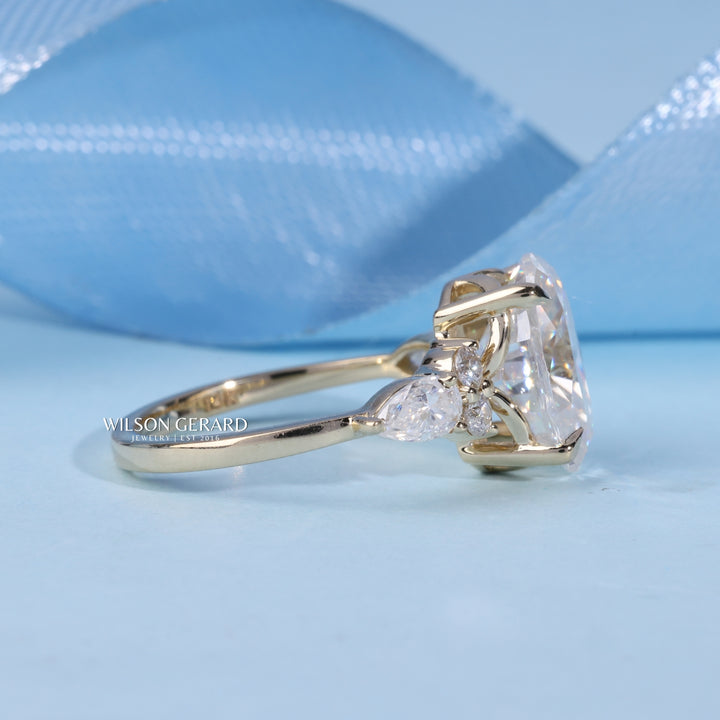 2.0CT Oval E/VS1 Lab Grown Diamond Cluster Engagement Ring