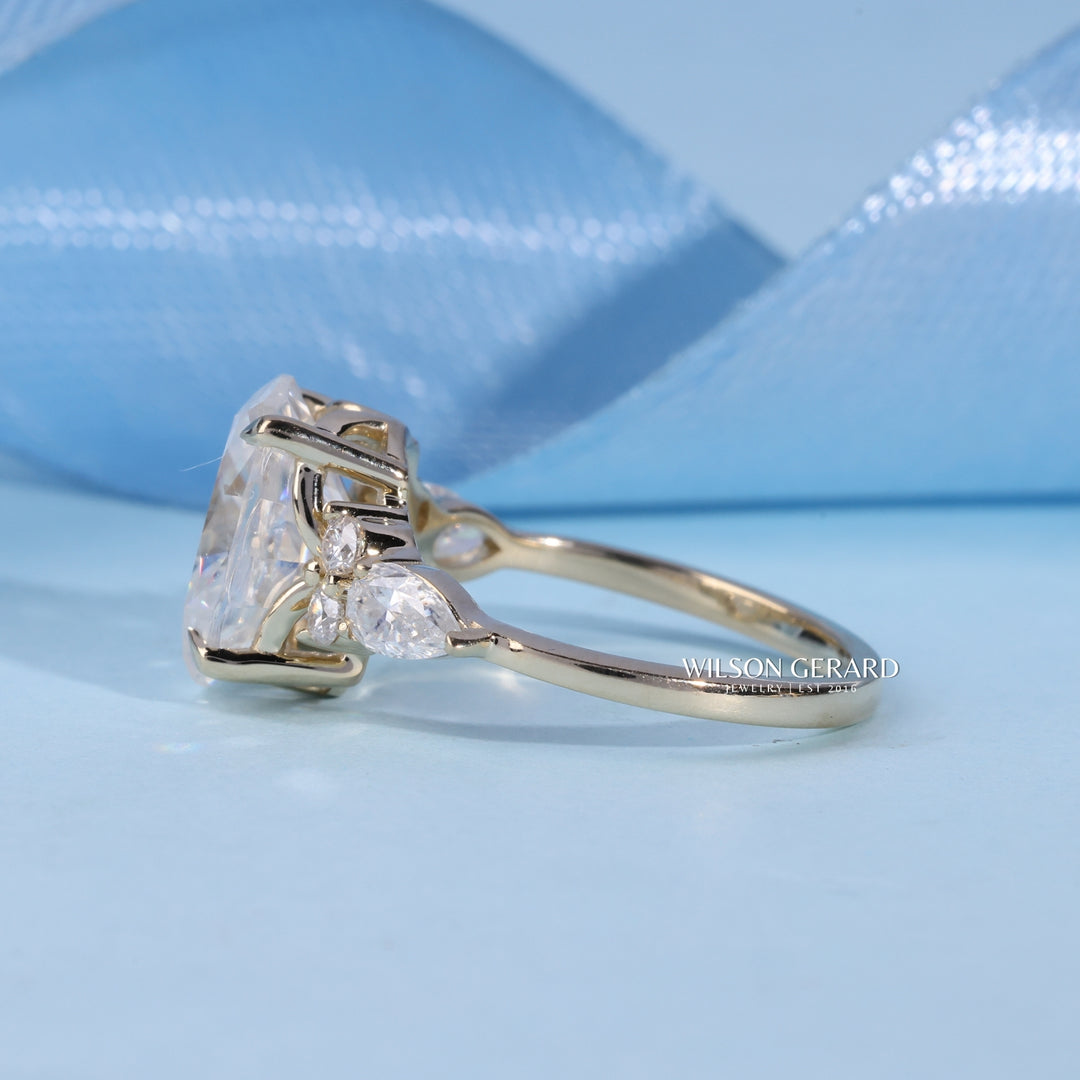 2.0CT Oval E/VS1 Lab Grown Diamond Cluster Engagement Ring