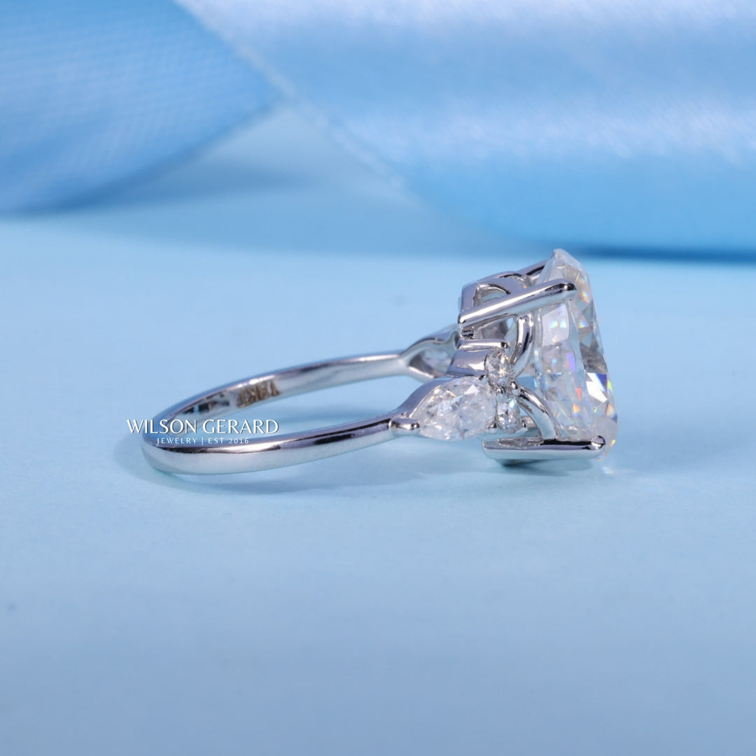 2.0CT Oval E/VS1 Lab Grown Diamond Cluster Timeless Engagement Ring