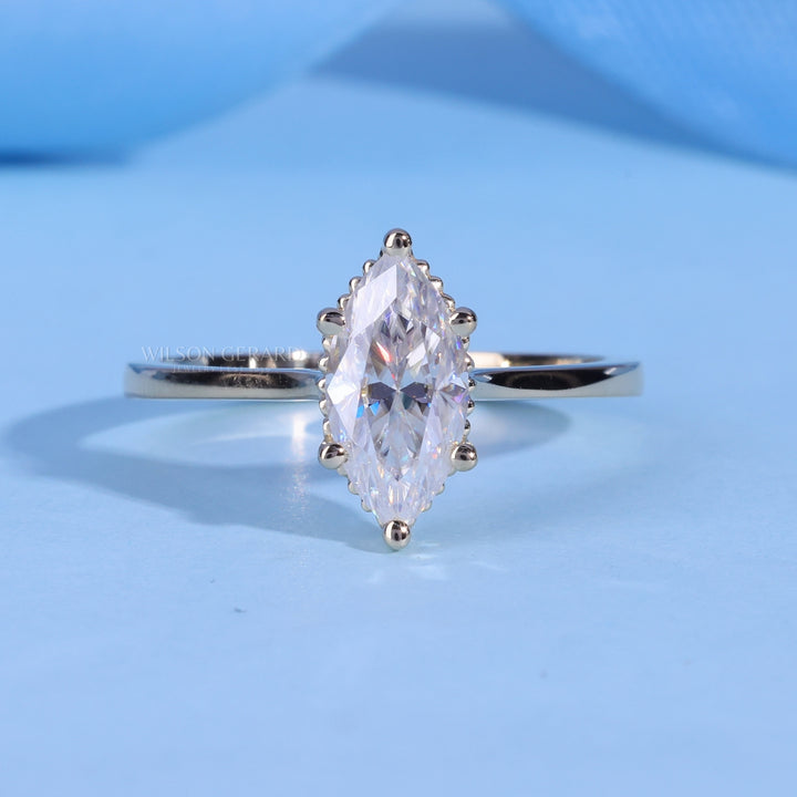 1.0CT Marquise E/VS Lab Grown Diamond Solitaire Engagement Ring