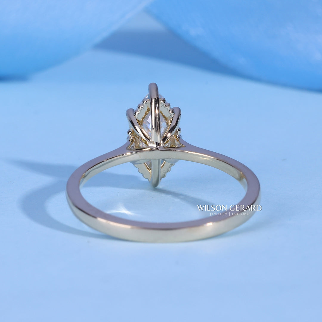 1.0CT Marquise E/VS Lab Grown Diamond Solitaire Engagement Ring