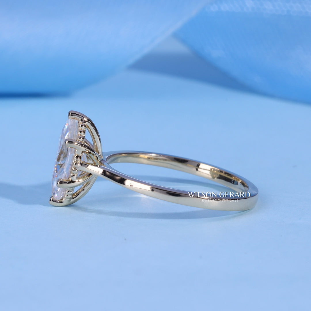 1.0CT Marquise E/VS Lab Grown Diamond Solitaire Engagement Ring