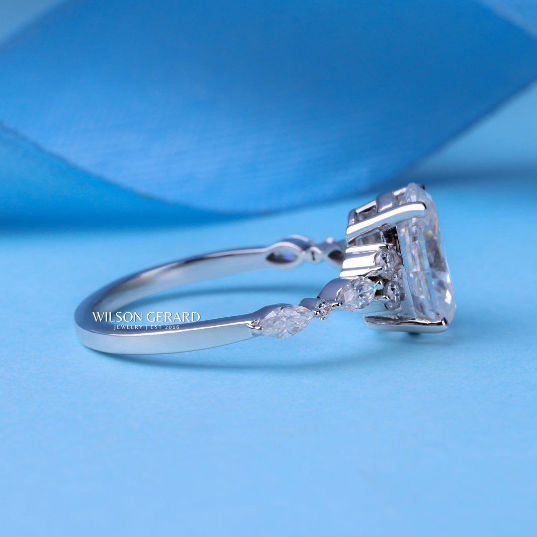 2.0CT Oval E/VS1 Lab Grown Diamond Cluster Engagement Ring