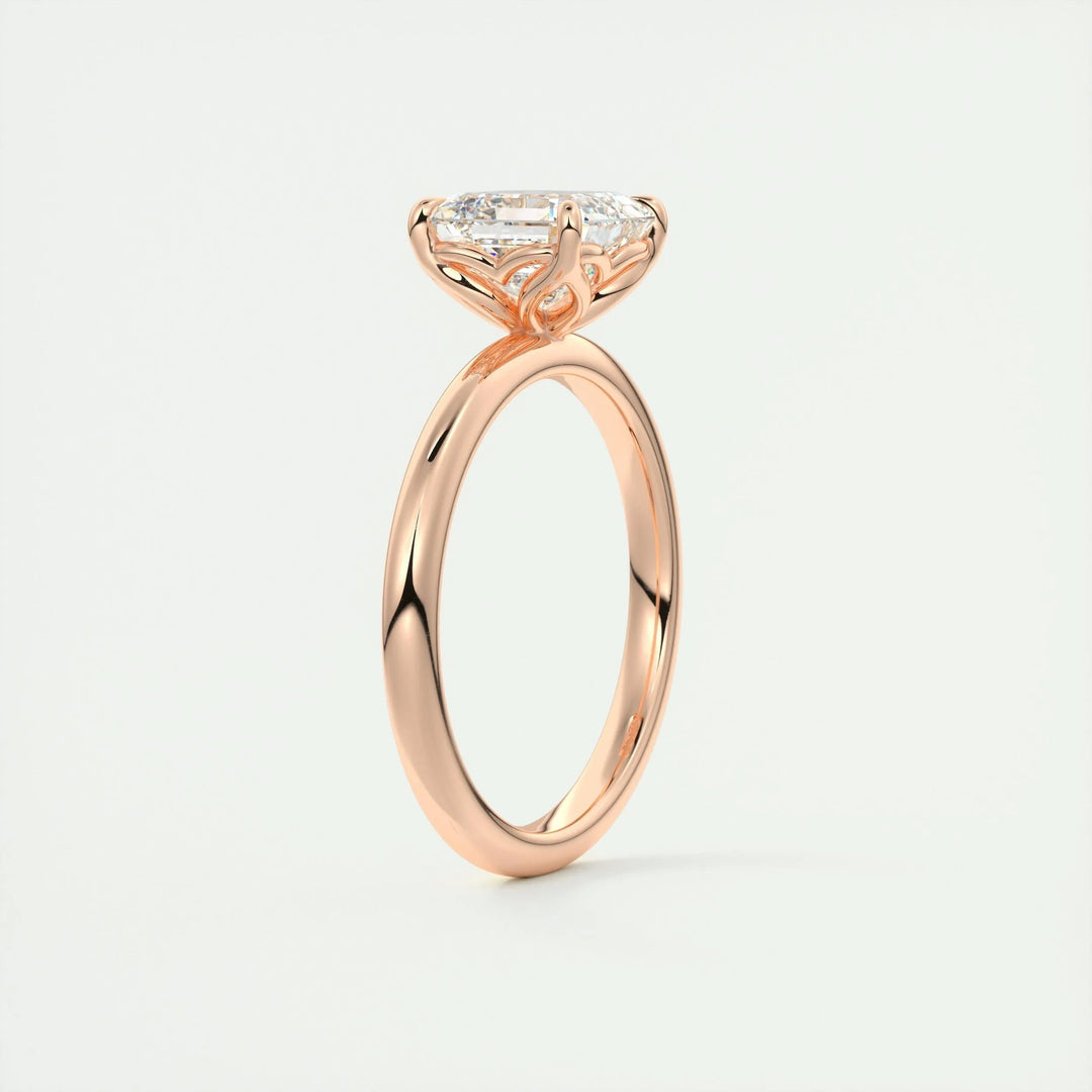 2ct Asscher F- VS1 Diamond Solitaire Engagement Ring