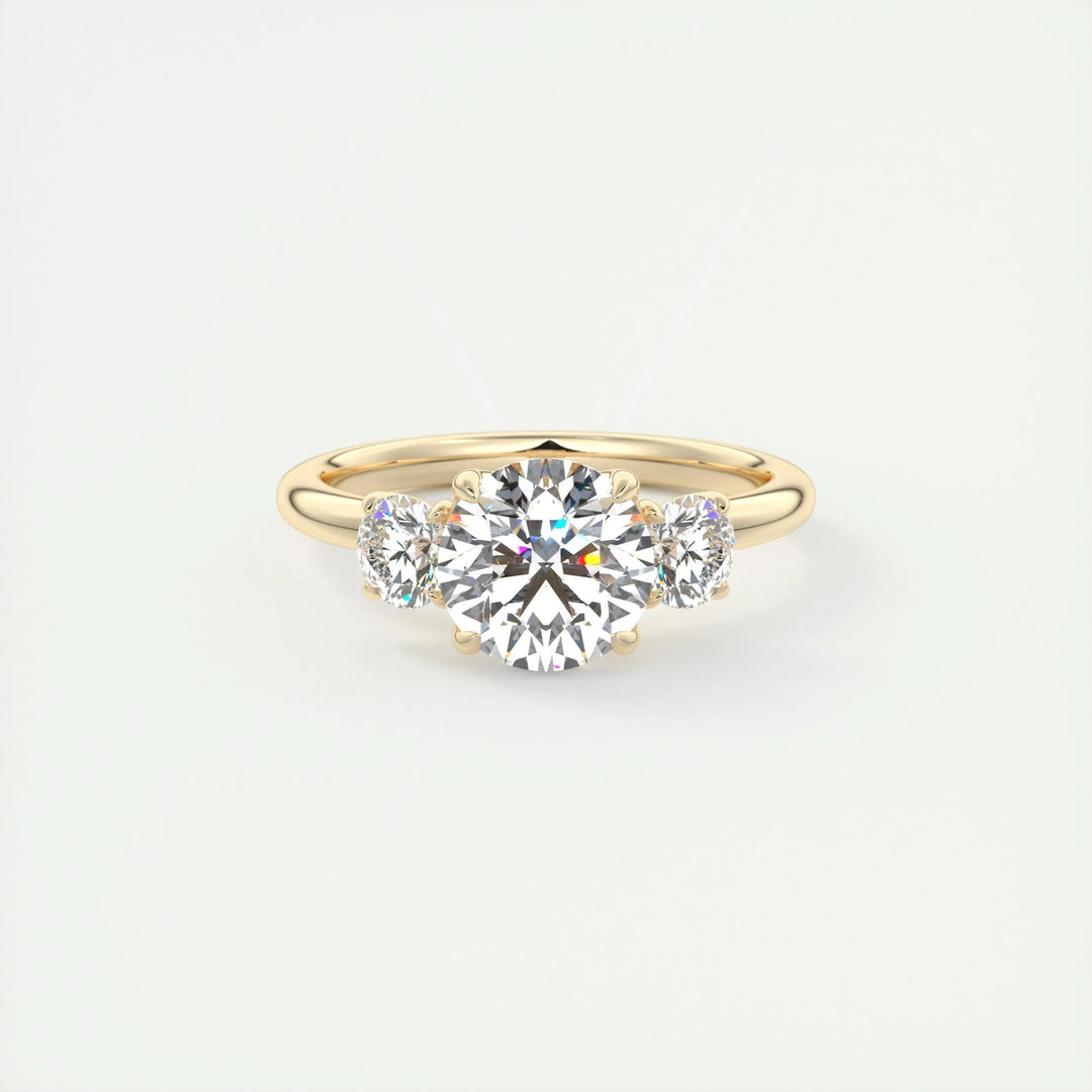 1.5ct Round F- VS1 Diamond Three Stones Engagement Ring