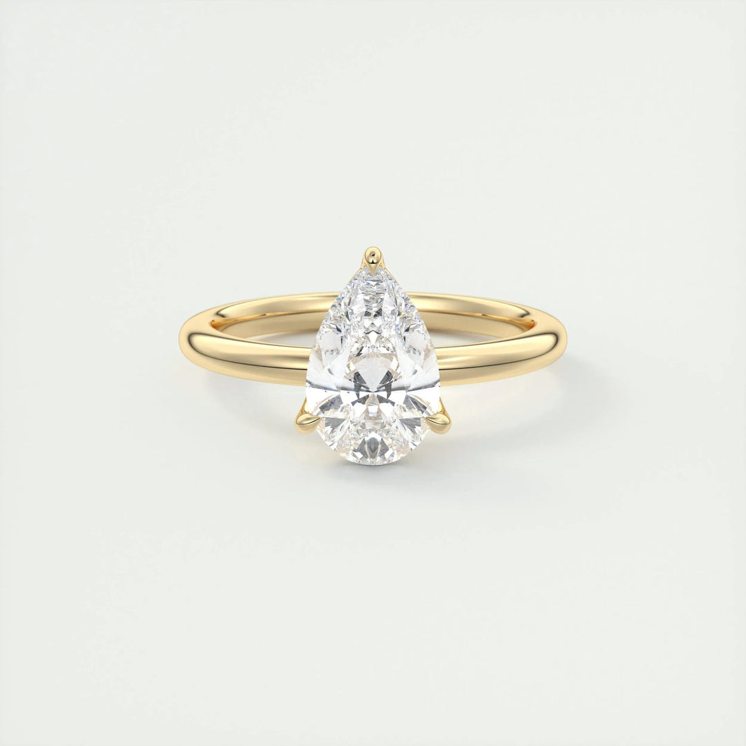 2ct Pear F- VS1 Diamond Solitaire Engagement Ring