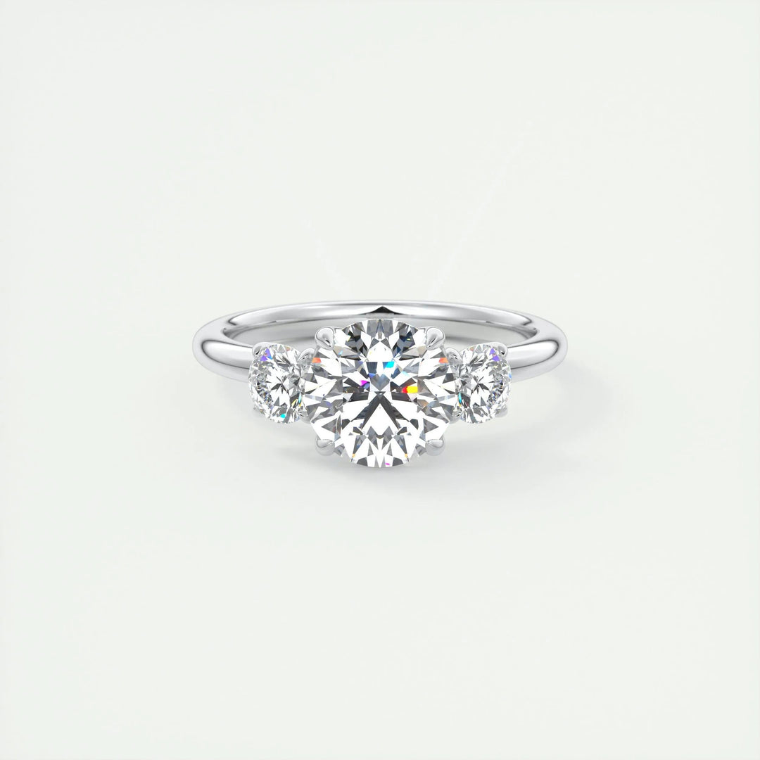 1.5ct Round F- VS1 Diamond Three Stones Engagement Ring