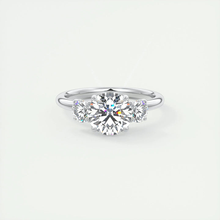 1.5ct Round F- VS1 Diamond Three Stones Engagement Ring
