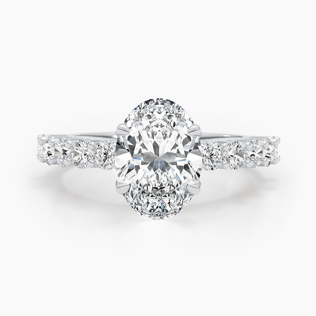 2.79ct Oval E- VS Lab Grown Diamond Pave Engagement Ring