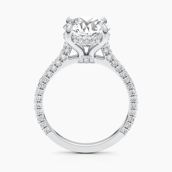 2.8ct Round F- VS Hidden Halo Lab Grown Diamond Pave Engagement Ring