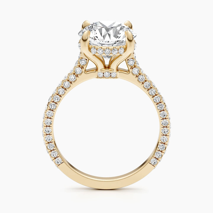 2.8ct Round F- VS Hidden Halo Lab Grown Diamond Pave Engagement Ring