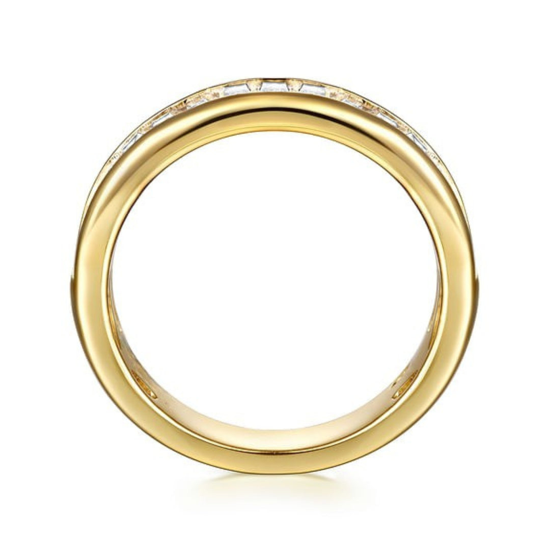 Baguette Lab Grown Diamond Channel Pave Men's Wedding Ring