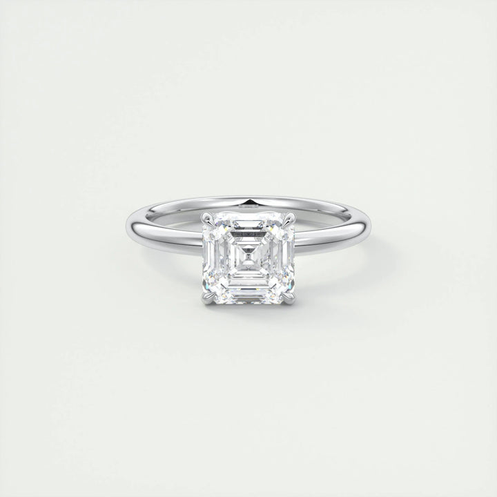 2ct Asscher F- VS1 Diamond Solitaire Lab Grown Engagement Ring