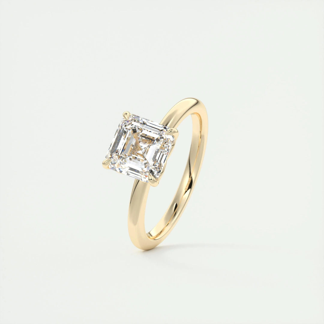 2ct Asscher F- VS1 Diamond Solitaire Lab Grown Engagement Ring