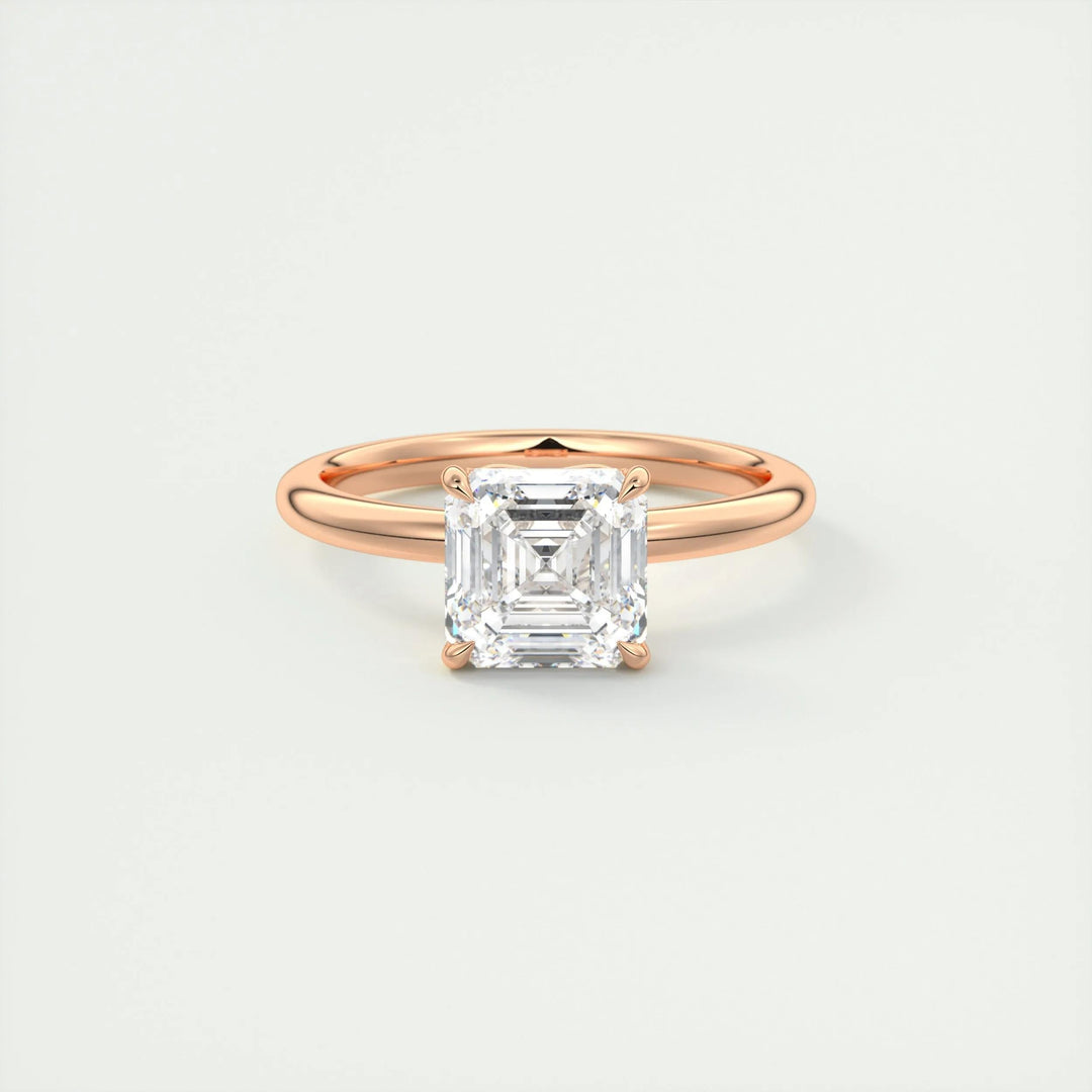 2ct Asscher F- VS1 Diamond Solitaire Lab Grown Engagement Ring
