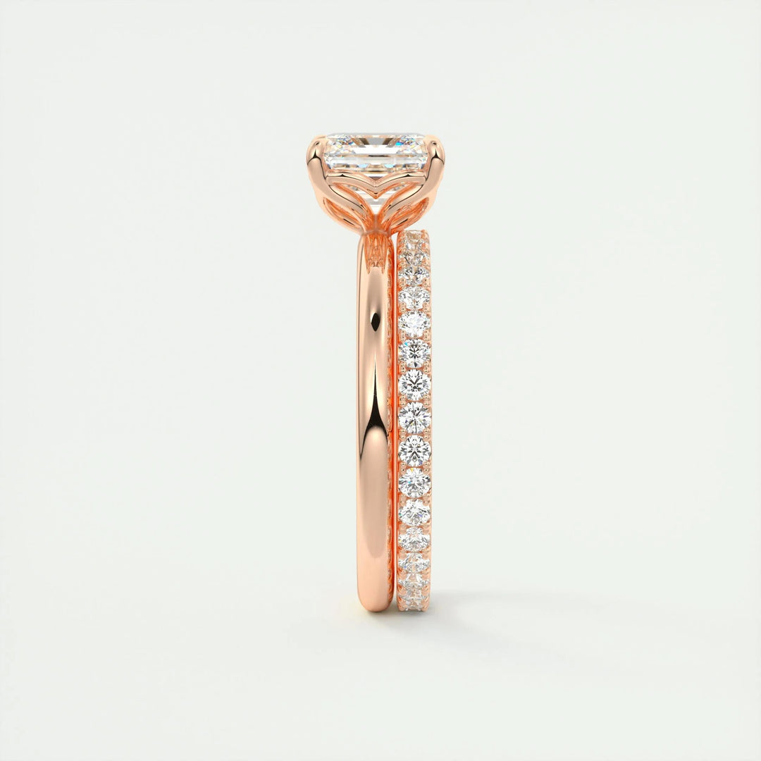 2ct Asscher F- VS1 Diamond Solitaire Lab Grown Engagement Ring