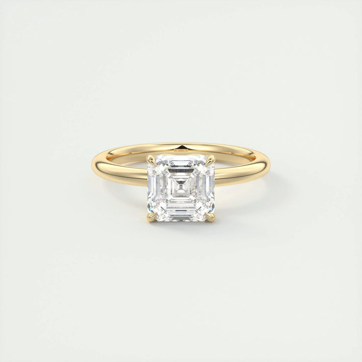 2ct Asscher F- VS1 Diamond Solitaire Lab Grown Engagement Ring