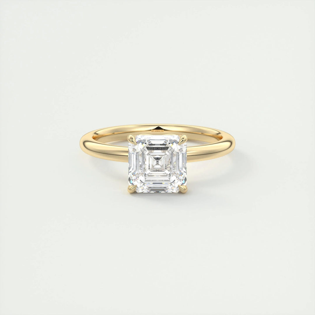 2ct Asscher F- VS1 Diamond Solitaire Lab Grown Engagement Ring