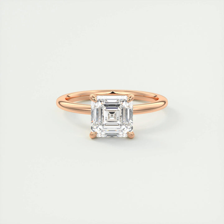 2ct Asscher F- VS1 Lag Grown Diamond Solitaire Engagement Ring