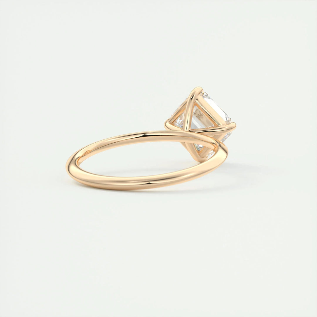 2ct Asscher F- VS1 Lab Grown Diamond Solitaire Engagement Ring