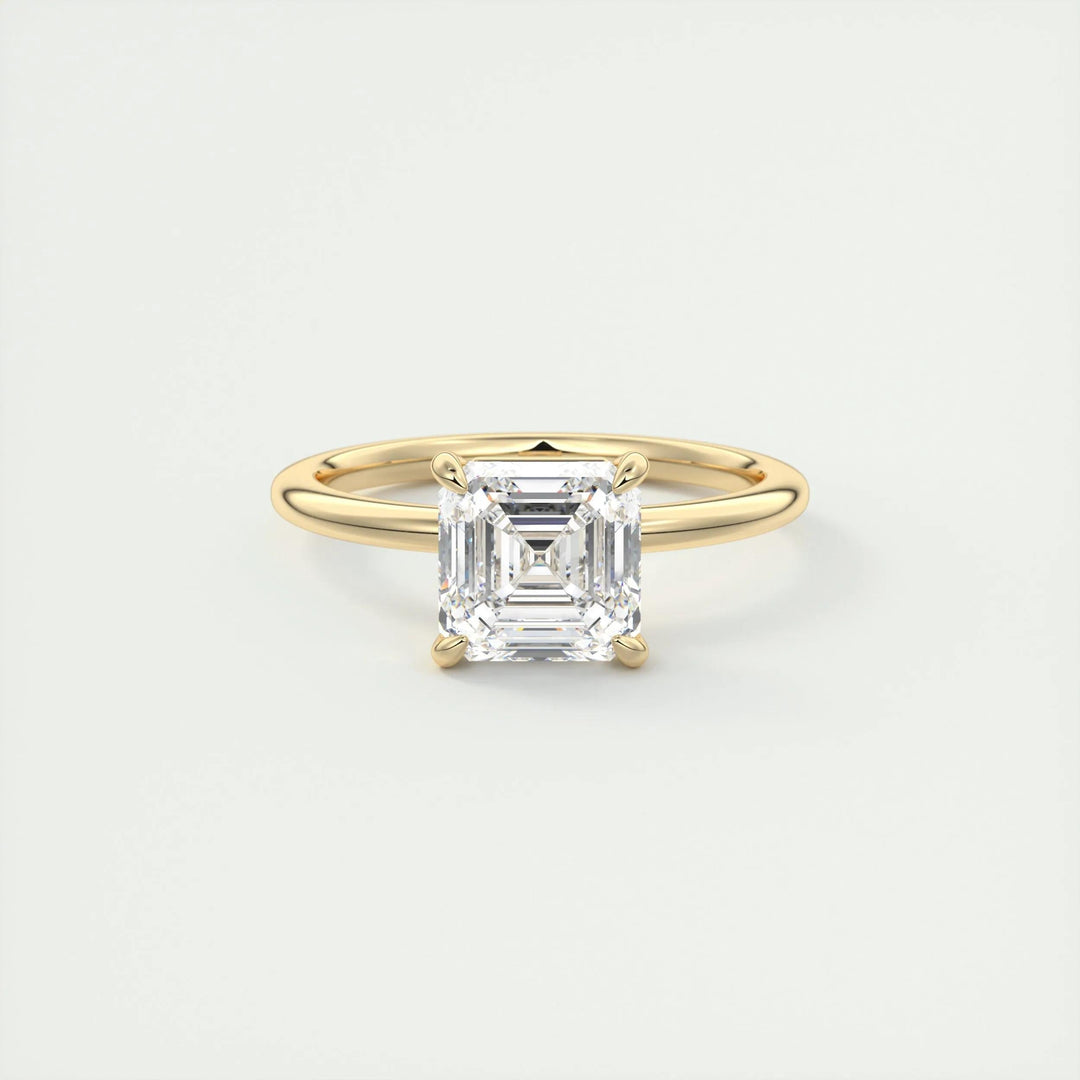2ct Asscher F- VS1 Lag Grown Diamond Solitaire Engagement Ring