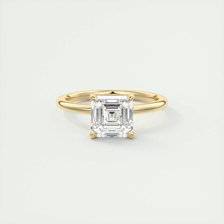 2ct Asscher F- VS1 Lag Grown Diamond Solitaire Engagement Ring