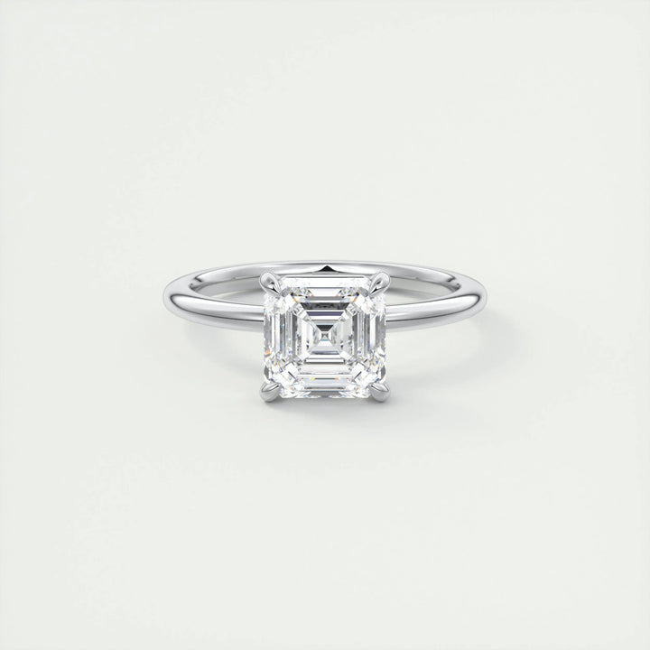 2ct Asscher F- VS1 Lag Grown Diamond Solitaire Engagement Ring
