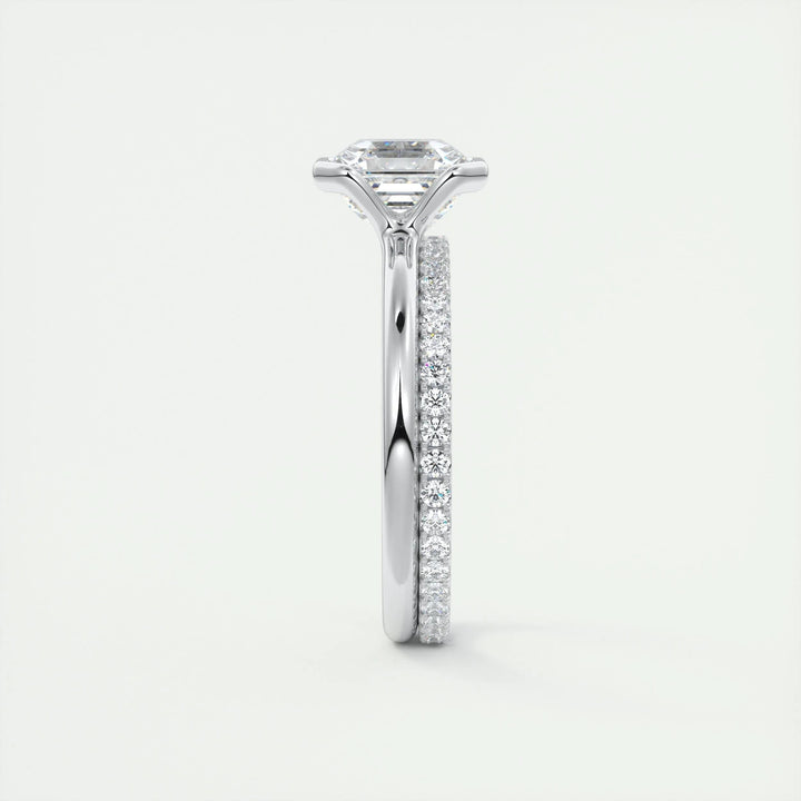 2ct Asscher Shaped F- VS1 Lab Grown Diamond Solitaire Engagement Ring