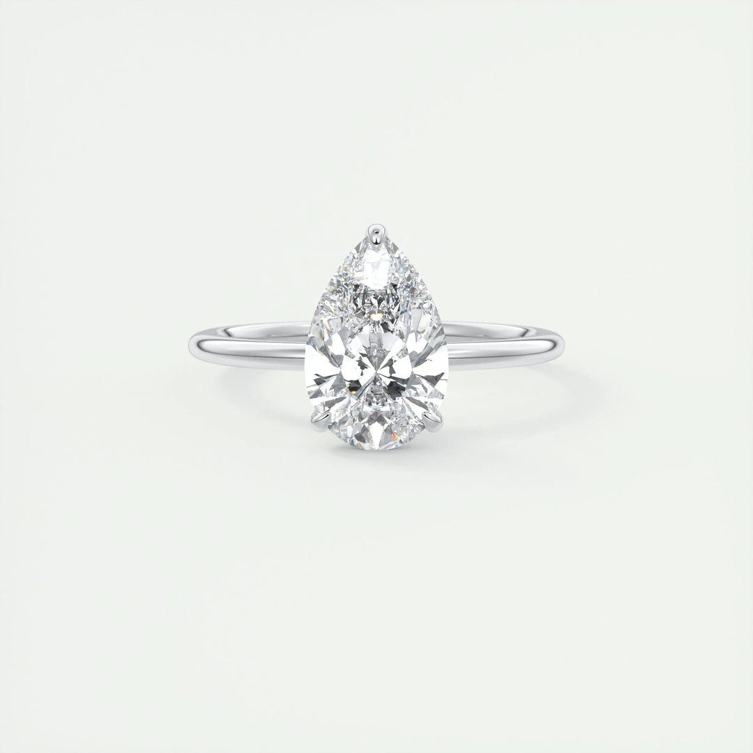2ct Pear F- VS1 Lag Grown Diamond Solitaire Engagement Ring