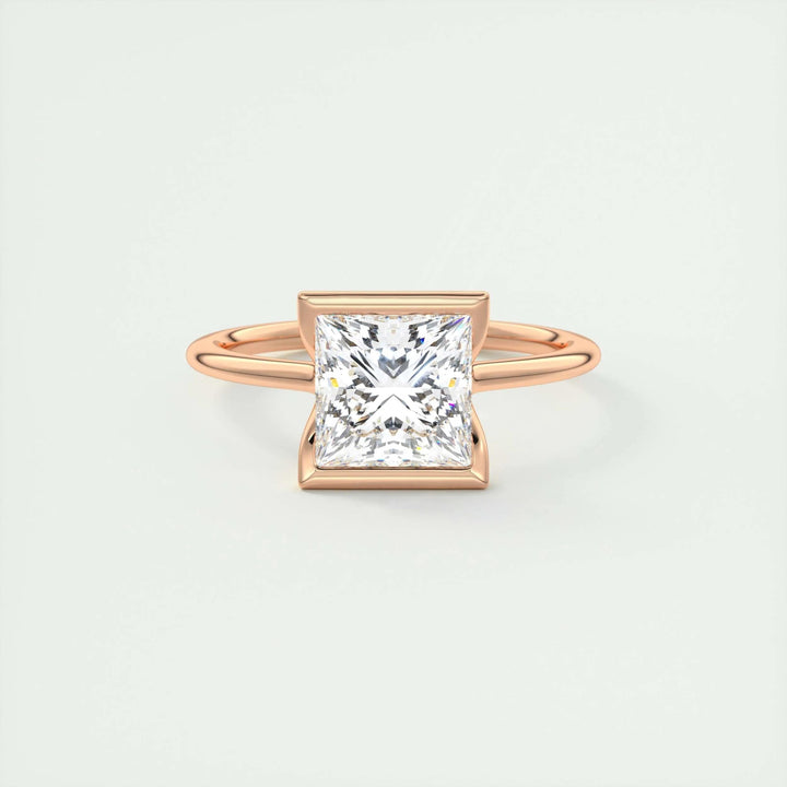 2ct Princess Cut Lab Grown Diamond Solitaire Engagement Ring