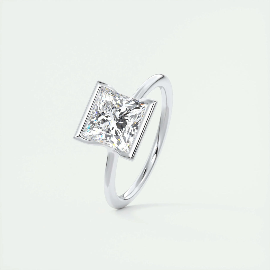 2ct Princess Cut Lab Grown Diamond Solitaire Engagement Ring